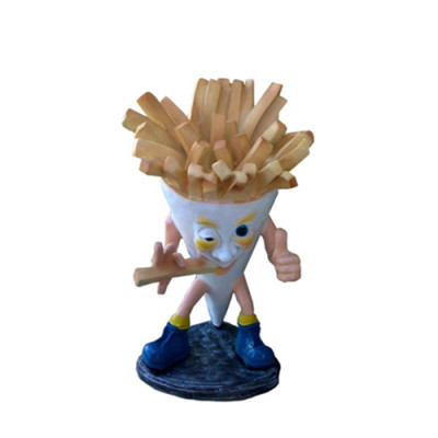 Patatine ricca di fast food scolpite in figure di 85 cm, nuove, come decorazione per l'arredamento gastronomico.