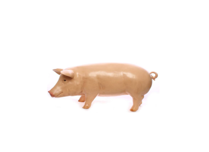 Maiale povero Decorazione per fattoria Statua da giardino Figure Statua Animale Salame Statue 93 cm.