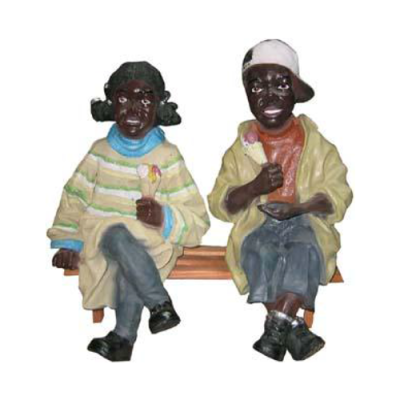 Dekorationsfigur Statua Scultura 34 cm Figure Statue Sculture Bambini Neri P39