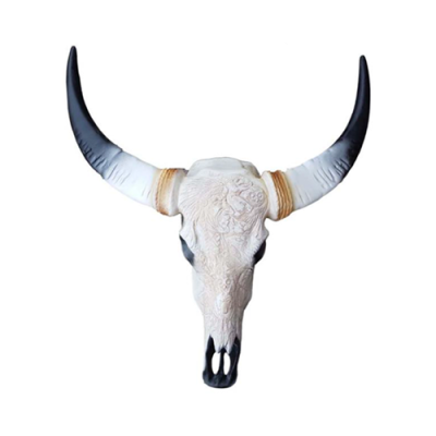 Teschio di toro decorativo non reale 69cm disegno da parete scarto da parete.