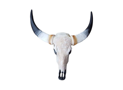 Teschio di toro decorativo non reale 69cm disegno da parete scarto da parete.