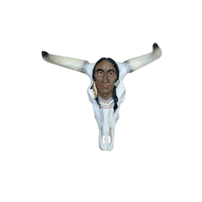 Teschio bovino da toro decorativo non autentico 54 cm design da parete Teschio indiano Nuovo