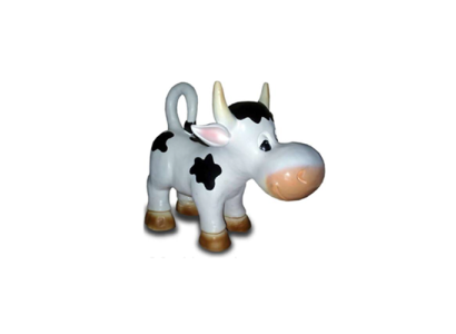 Decorazione Giardino Figure in Plastica Statua di Mucca Divertente Dipinta a Mano 45cm Nuova