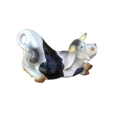 Moderna figura di mucca in plastica scultura statua decorativa vitello 38cm.