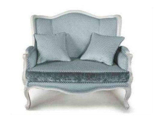 Tessuto divano in stile sofisticato, design elegante designer a 2 posti, arredamento classico.