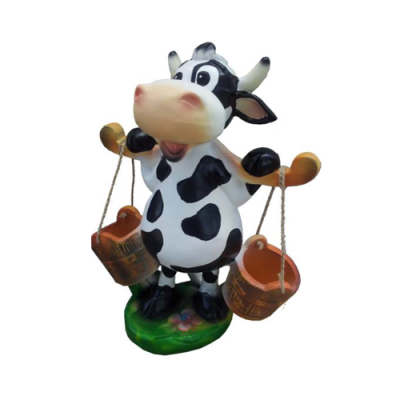 Moderna figura di mucca in plastica scultura statua figure vitello 55cm decorazione