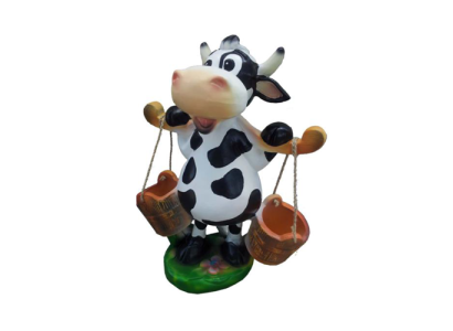 Moderna figura di mucca in plastica scultura statua figure vitello 55cm decorazione