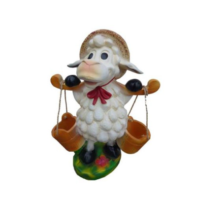 Design moderno Giardino di pecore in legno da 40 cm Decorazione Scultura deco