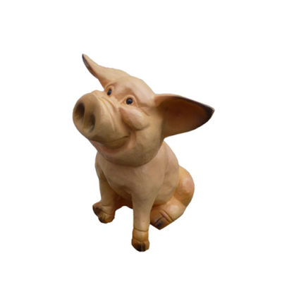 Giardino Scultura Animale Maiale Statua Sculture Statue Figure Marrone 38c