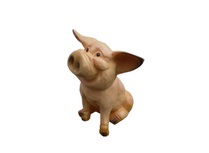 Giardino Scultura Animale Maiale Statua Sculture Statue Figure Marrone 38c