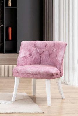 Seduta da cucina Rosa Chesterfield composizione con panca, poltrona e tessuto per sedute.