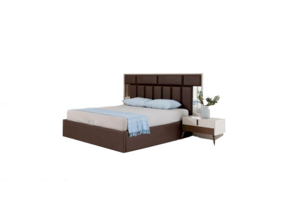 Letto Letto matrimoniale con contenitore Struttura letto Legno Marrone Posto letto