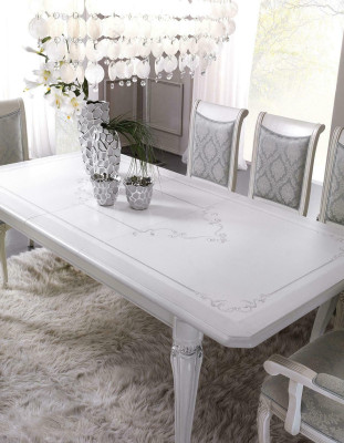 Set da pranzo classico Tavolo + 6 sedie Set tavoli Gruppo di sedie Tessuto
