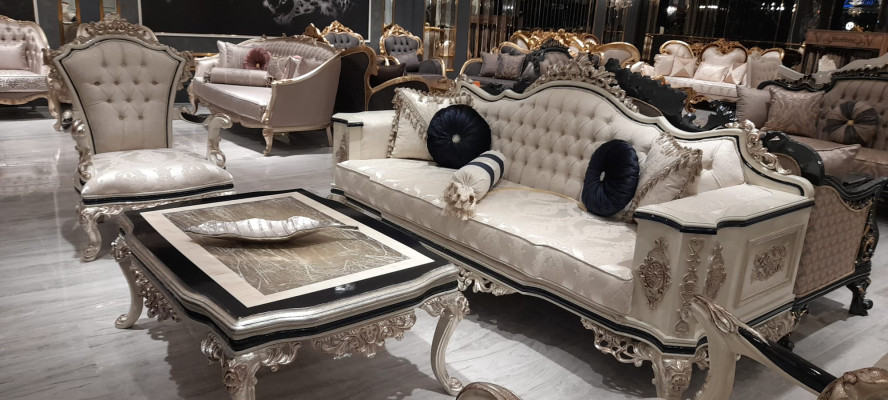 Divano Chesterfield 3 posti in pelle imbottita bianca nuovo