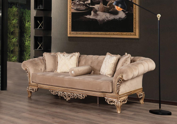 Divano design in tessuto chiaro 3 posti + Tavolino da salotto Nuovo modello per il soggiorno