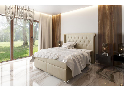 Chesterfield letto + contenitore per biancheria da letto Letti a molle Schlafzimmer Hotel Tutte le dimensioni!