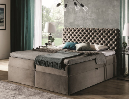 Chesterfield boxspring letto camera da letto mobili letti king size velluto hotel nuovo