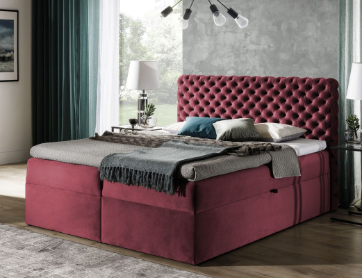 Chesterfield boxspring letto camera da letto mobili letti king size velluto hotel nuovo