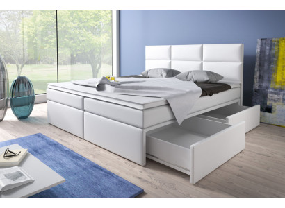 Letto boxspring imbottito in ecopelle per hotel di design di lusso doppio nuovo