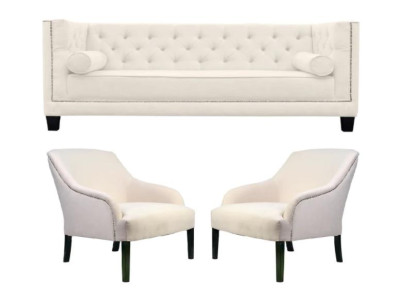 Poltrona Chesterfield bianca xxl in Tessuto per divani Creativi Mobili Nuovi Sofà