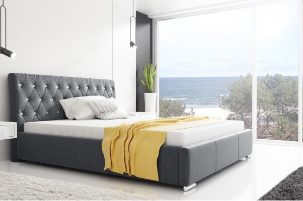 Struttura letto Letto Letto matrimoniale Letto matrimoniale Struttura letto Letto imbottito Letti 200x200 Grigio