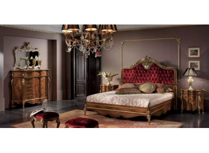 Camera da letto Mobili Set composto da 5 pezzi. Letto, 2 comodini, cassettiera. Stile classico in legno.