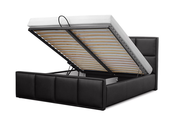Letto matrimoniale Telaio letto Mobili letto Letto imbottito Letti Poliestere Moderno Nero