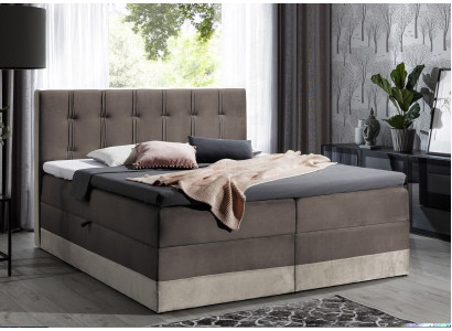 Letto boxspring doppio per hotel in legno 180x200 con contenitore nuovo per la camera da letto.