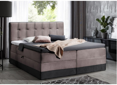 Letto boxspring doppio per hotel in legno 180x200 con contenitore nuovo per la camera da letto.
