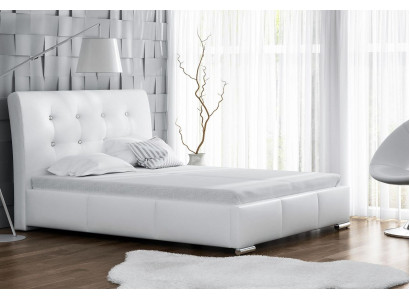 Letto matrimoniale Struttura letto Letti Letto imbottito Letto matrimoniale Bianco Poliestere Contemporaneo