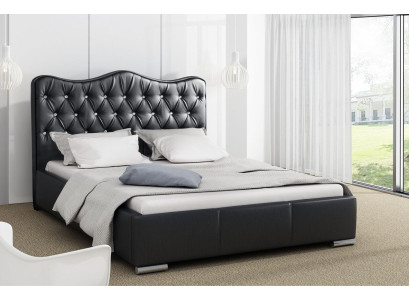 Telaio letto Letti Letto matrimoniale Moderno Letto Similpelle Letto Imbottito Letto Matrimoniale Nero