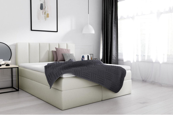 Letto boxspring matrimoniale con contenitore bianco nuovo