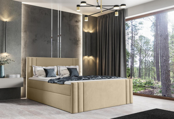 Letto Camera da letto Letti Imbottiti Design Matrimoniale di lusso 180x200 Boxspring Nuovo