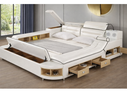 Letto di lusso in pelle letto 180x200 Letto multifunzione camera da letto.