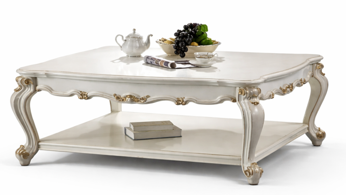 Tavolino di lusso in legno vero per soggiorno con tavolini decorativi e da salotto.