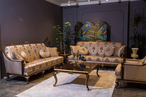 Divano a tre posti 3 posti in tessuto Design Divano arredamento Stile Tessile