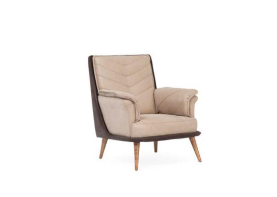 Sgabello morbido su gambe di legno per rilassarsi in soggiorno, nuovo