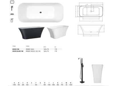 Esclusiva vasca da bagno di design autoportante Vasca moderna da bagno libero
