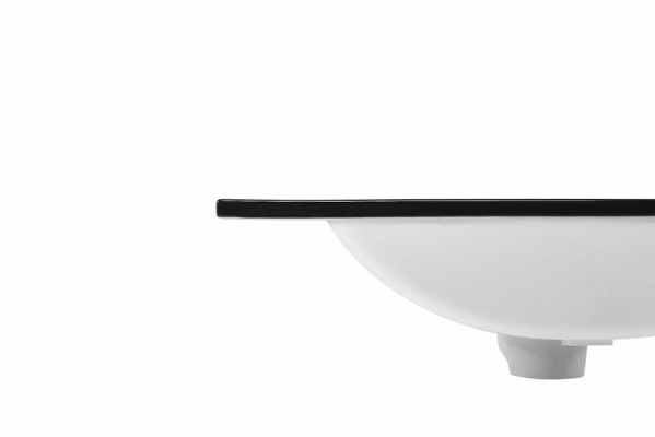 Lavandino in ceramica Lavabo Integrato Piastra nera Design Bacino