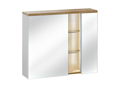 Mobile ad angolo con specchio e lampade a LED da 80 cm.