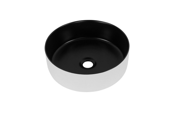 Raggio bacino rotondo lavabo sovrapiano nero bianco bacino