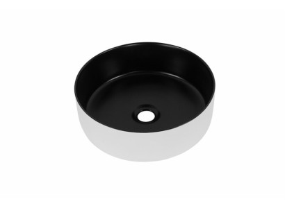 Lavabo da appoggio a forma di vasca rotonda nero bianco lavabo lavabo con lavabo