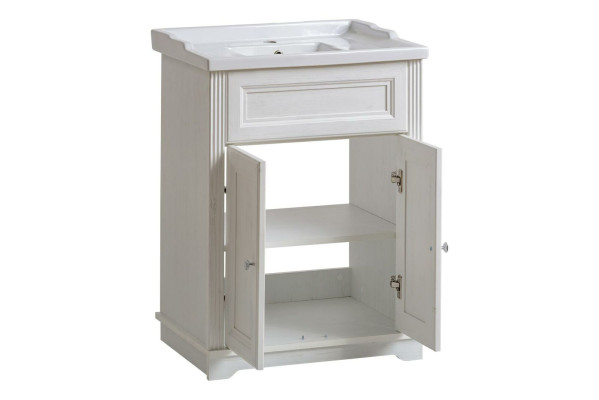 Mobili da bagno in stile antico con lavabo da 60 cm per il bagno di campagna.