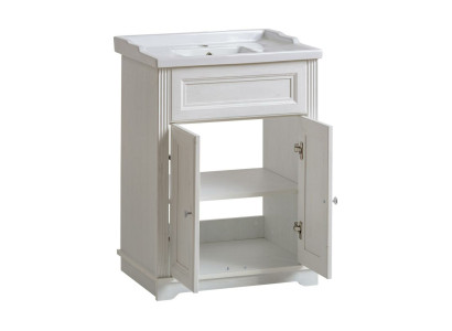 Mobili da bagno in stile antico con lavabo da 60 cm per il bagno di campagna.