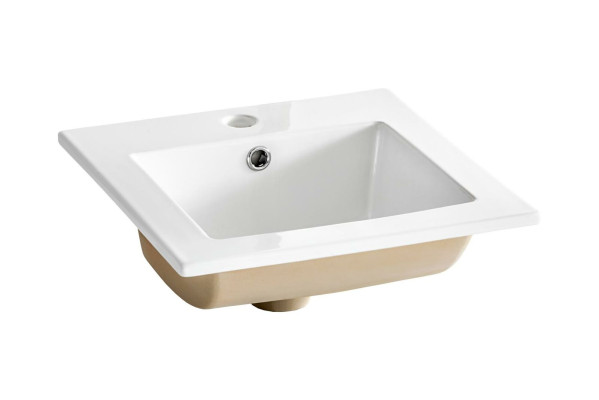 Lavabo in ceramica a colonna da appoggio bianco per lavabo decorativo.