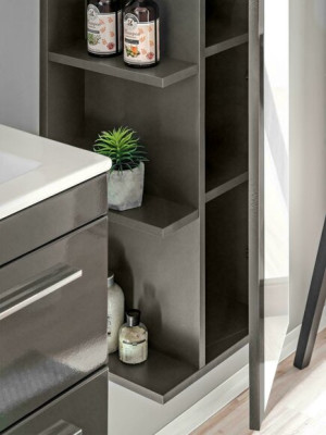 Mobili da bagno dal design decorativo, set da bagno completo con mobile, lavabo.