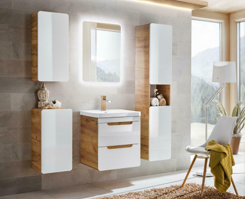 Design bagno mobile bagno 5 pezzi. Set toilette armadio lavabo