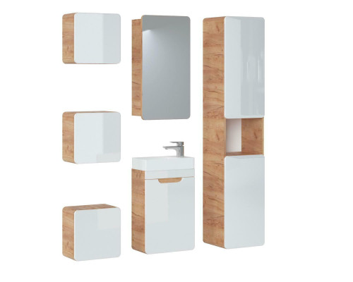 Arredamento bagno design Mobili bagno Set da 6 pezzi Armadio Lavabo