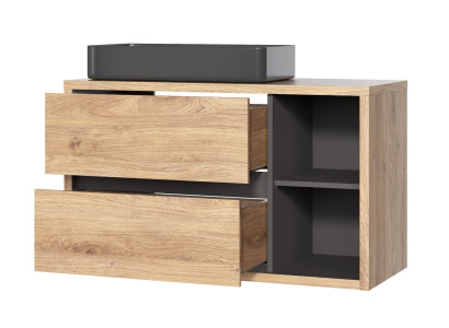 Mobile da bagno sospeso con lavabo da 100 cm.