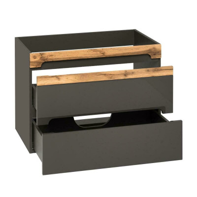 Set di mobili da bagno 80cm con lavabo e mobile sottolavabo moderno. Lavabo decorativo.